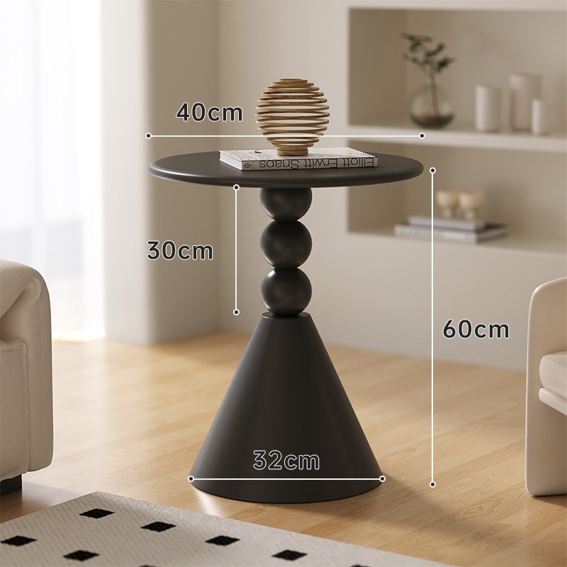 奶油风边几沙发边桌圆形创意客厅茶几家用小桌子阳台铁艺小圆桌