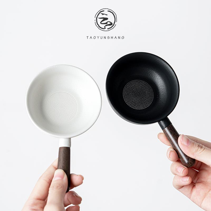 福韵滤茶器茶漏陶瓷茶叶过滤网茶隔粗陶滤茶器功夫茶具配件