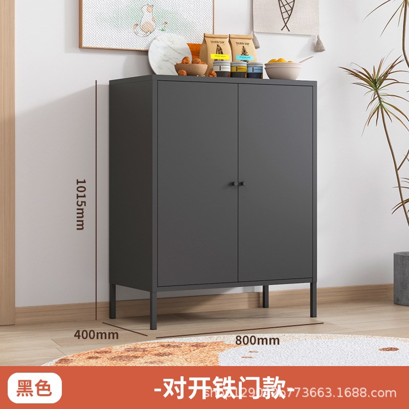 家用钢制餐边柜大容量铁皮储物柜客厅靠墙玄关收纳柜酒柜简约现代