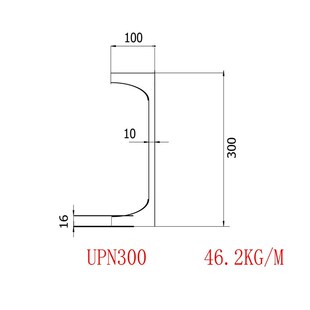 UPN欧标槽钢300规格300*100*10*16材质S355J2价格