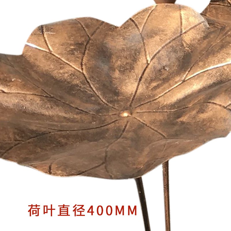 欧式浪漫步铁艺 不锈钢仿真荷叶雕塑绿色水景装饰品水池荷叶摆件