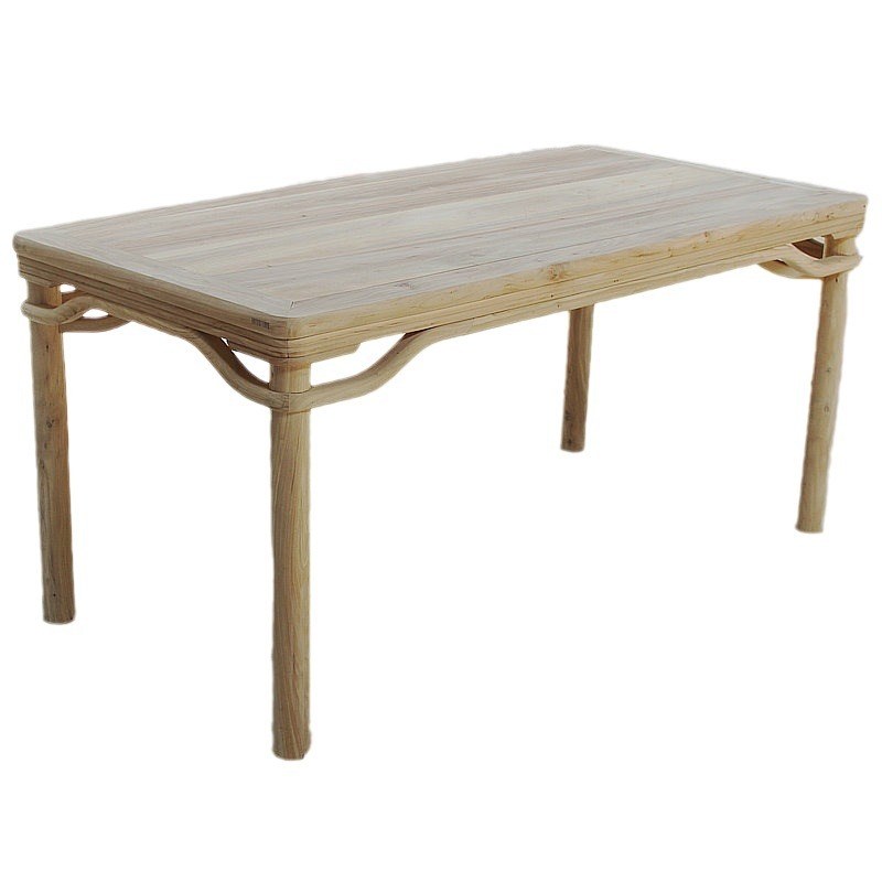 实木中式茶桌餐桌画案白茬白胚原木老榆木家具方形长条桌工厂批发