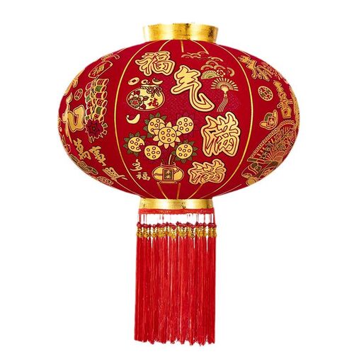 2025新款春节大门院子灯笼阳台挂饰长杆灯笼过年大红植绒灯笼一对