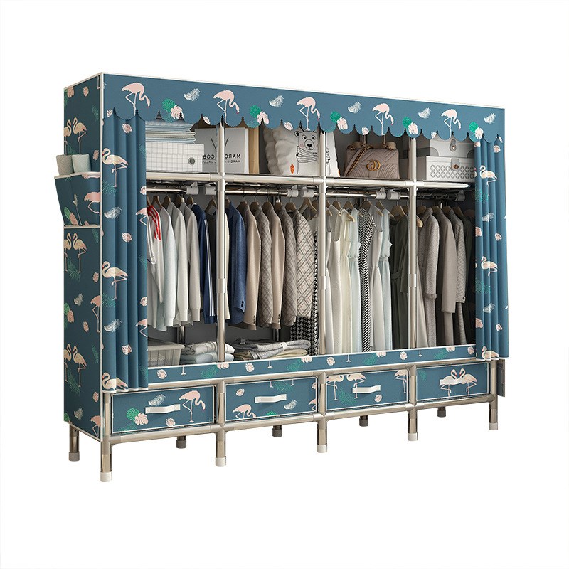 2025简易衣柜加粗加固合金接口布衣柜子简约经济组装收纳整理衣橱