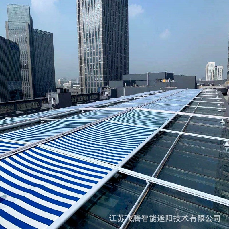 阳光房顶棚电动天幕帘办公楼天窗遮阳天幕棚隔热遮阳帘厂家可安装