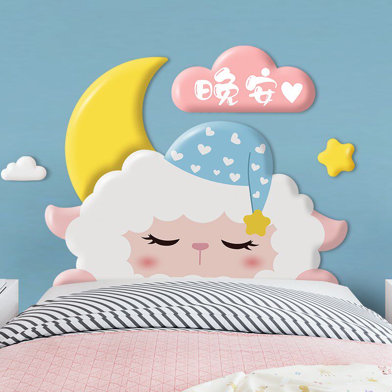 背景墙软包加厚床头靠背垫儿童z房防撞墙贴榻榻米自粘床围装饰墙