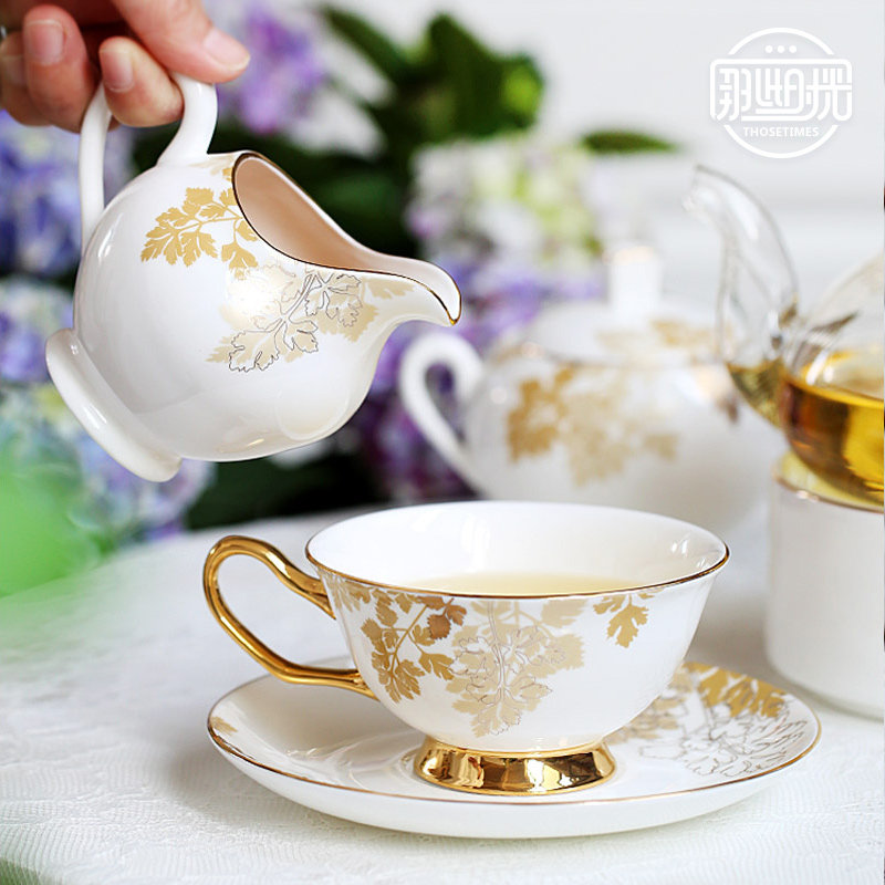 糖罐奶杯骨瓷高档咖啡配件器具 陶瓷小奶缸 欧式T奶盅奶壶奶杯奶