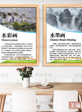 美术室画廊装饰画墙贴文化墙画z班级布置标语艺术教室画室走廊挂