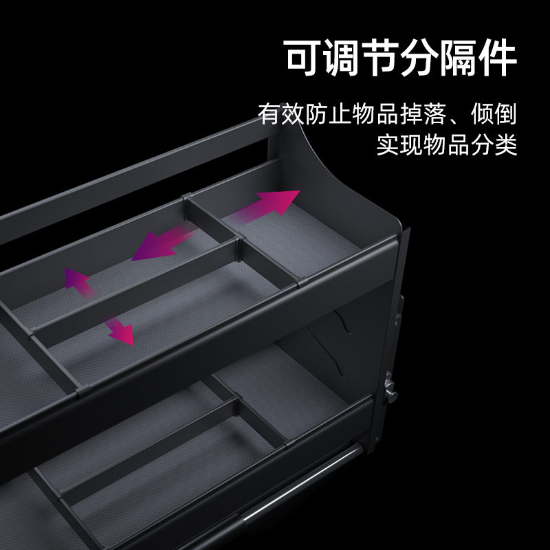 格麦吊柜升降拉篮厨房缓冲拉w蓝橱柜下拉式升降篮开门式全铝置物
