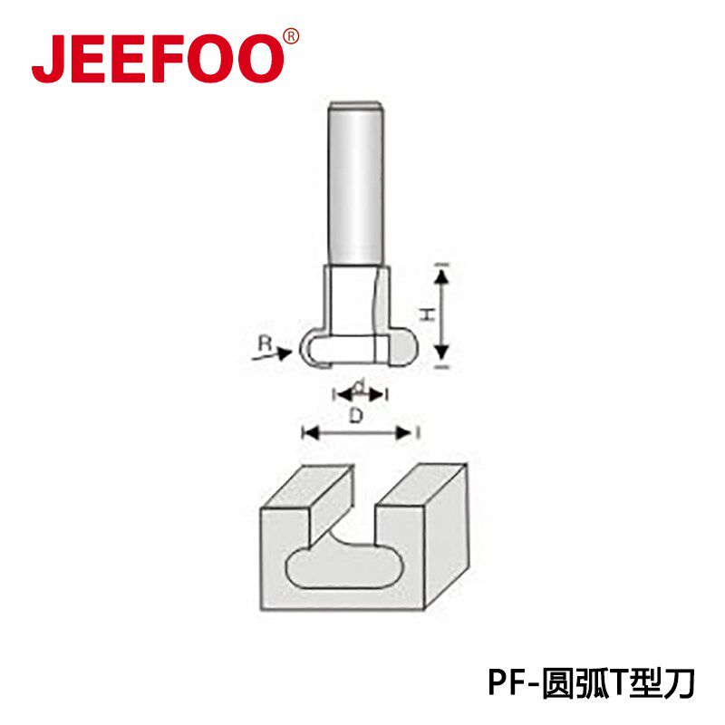 1/2*5/8圆弧T型刀榫合刀地板刀拼板刀木工铣刀修边机雕刻机铣刀