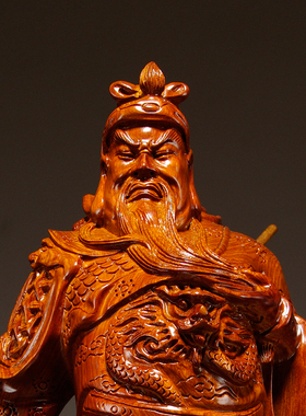 实木质雕刻关公像摆件花r梨武财神家居客厅装饰红木工艺品店面开