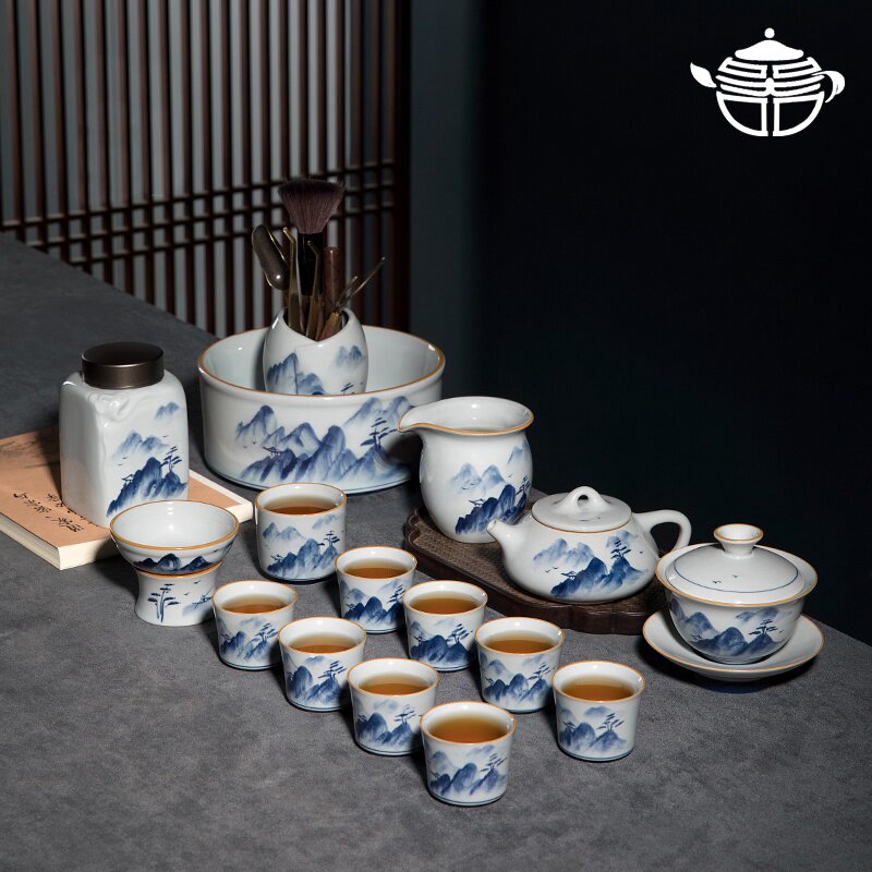 器之轩景德镇功夫茶具套装家用送礼轻奢高档中式手绘青花瓷茶壶杯