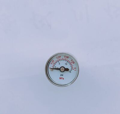 背接式压力表 带pu管快插接头 压力15psi 0.1mpa 表外壳直径25mm