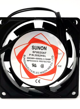 SF8025AT P/N2082HSL/HBL AC220V 0.1A 80*80*25 交流散热风扇
