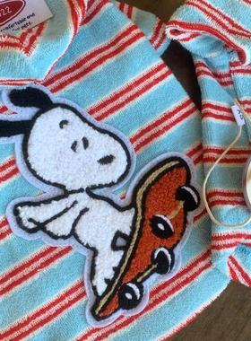 Dabbwear卡通连帽运动衫秋冬条纹狗宠物衣服可爱的小尺寸狗弹性