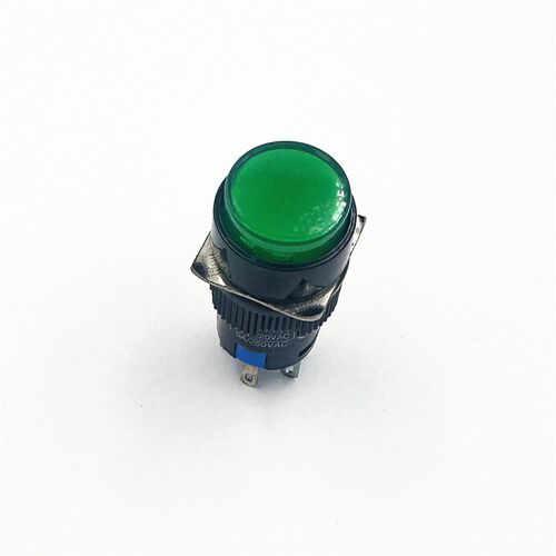 LA128A(L16A)按扭开关 5A 250VAC 红绿 8脚2开2闭带灯自锁/自复
