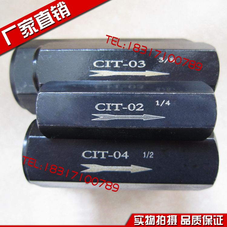 液压单向阀 止回阀 油压直通管式逆止阀CIT-02 03 04 06 08 10