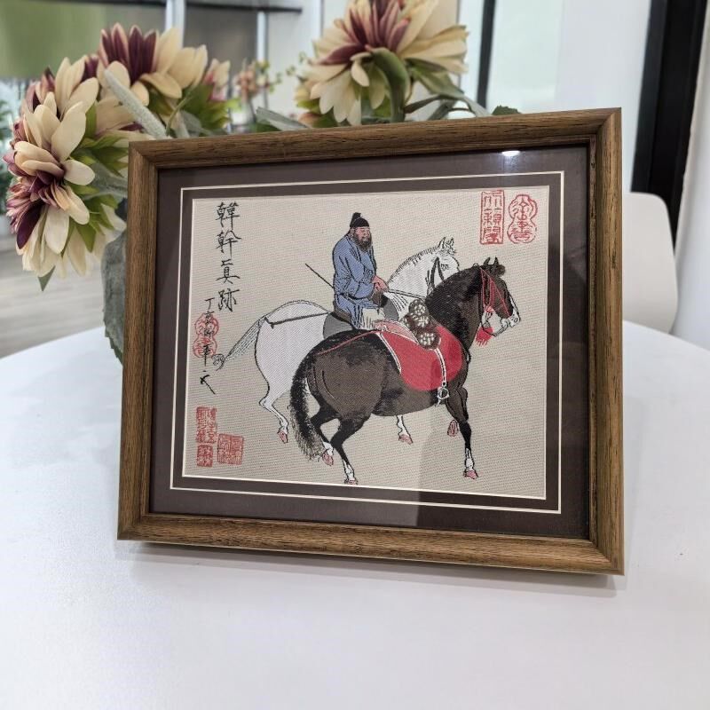 蜀锦齐白石中国风礼物桌面摆件送老外名画十二生肖非遗手工艺品