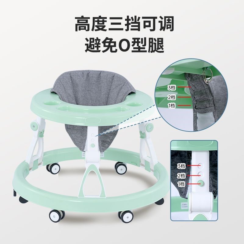 婴儿学步车防侧翻防O型腿宝宝y手推车可坐可推脚步车学行车免安装