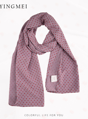 盈妹春色莓果丨手工卷边抗皱透气丝巾减龄春季薄款围巾亲肤女送礼