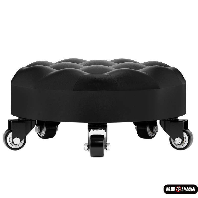 有带万向b轮子轱辘的小凳子移动滚轮滑轮圆凳矮凳板凳椅子带娃美