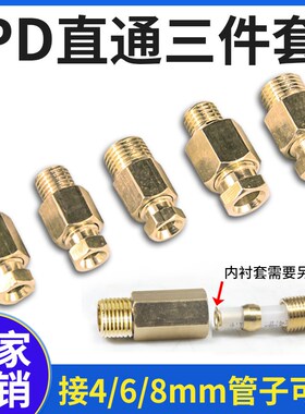 PD直通油管接头610 406 408润滑泵油路尼龙管410内衬卡套直角618