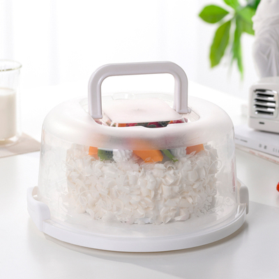 生日蛋糕盒可重复使用家用保鲜手提圆形透明加固加厚便携包装盒子