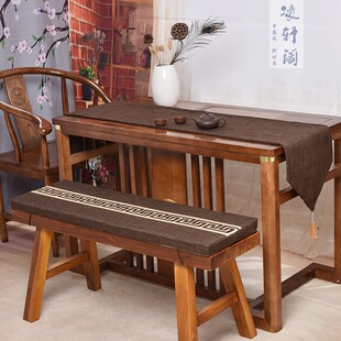 新中式红木长凳海绵垫长条v凳条纹坐垫客厅沙发垫换鞋凳垫定制防