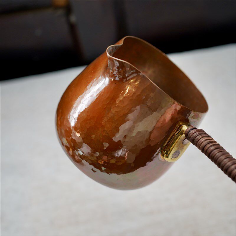 手工铜咖啡分享杯分享r壶铜奶锅铜烤茶罐日式铜手冲器具锤纹