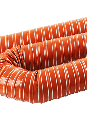 高温风管软管红色高j温耐热矽胶管300度50 80 150 200硫化通风钢