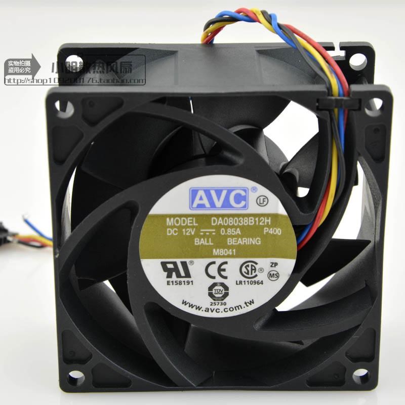 原装AVC DA08038B12H DC 12V 0.85A  8038 8cm4针PWM温控机箱风扇