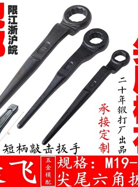 加硬 尖尾梅花尖尾六角敲击扳手加力撬棍扳手m22242730323436-120