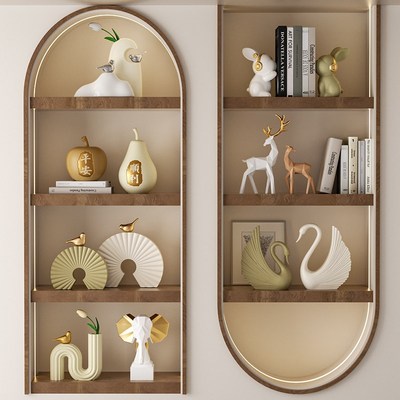 酒柜客厅2025新款摆件设计师艺术新居软装轻奢展示架装饰品