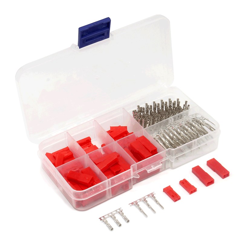 40对JST/SYP红色2P航模机公母空中对接插拔式端子接线连接器套装