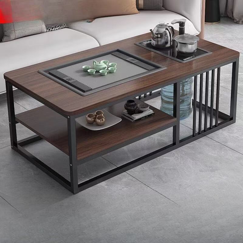 实木大板茶桌全套办公室乌金石茶桌椅组合一体大板茶台茶室喝茶桌