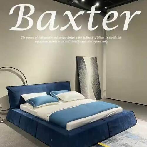 意式轻砂奢Paris巴黎床布baxter极简科技布床现无品牌/代磨卧艺主