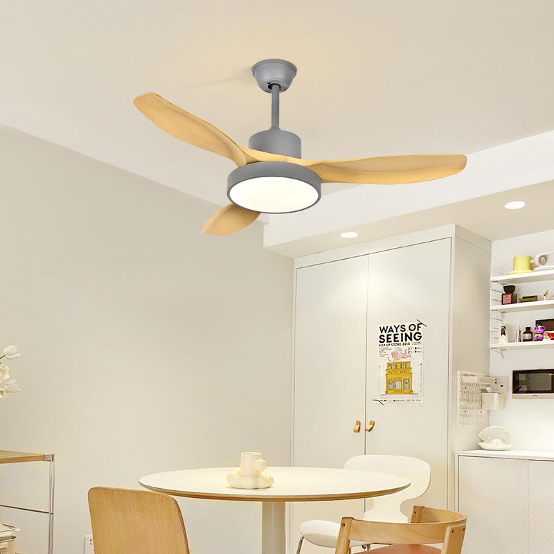 广东中山灯油具简约现代风灯电餐厅吊灯奶原木扇风饭厅570餐桌扇