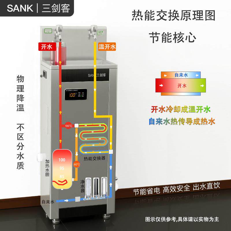 三机剑学节能温热饮水校工厂用不锈钢开无品牌/水器过滤直饮水客