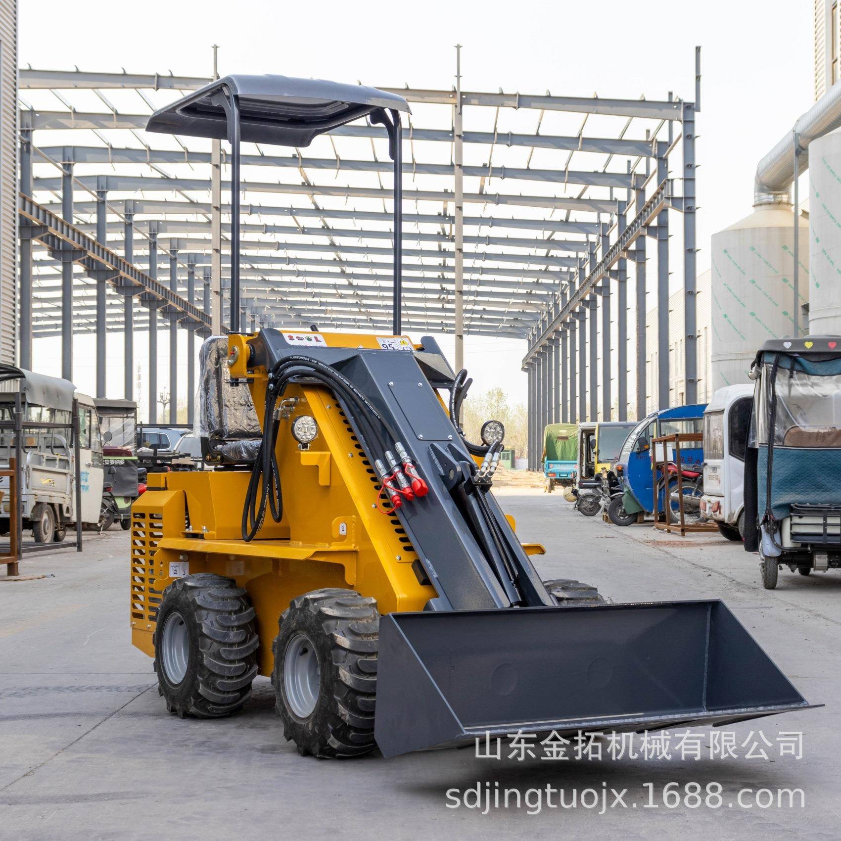 驱座驾SWO式装四载滑机筑工程小型建移装载机汽油款迷你轮式小铲