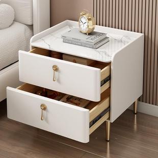 南家康具床头柜轻CBD简约现代超窄奢木岩板实智能无线充电卧室床