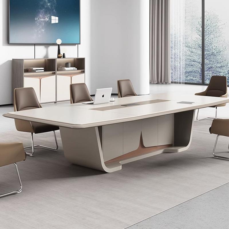 会议待桌长条桌洽谈简约公现代办桌椅务组合会议室工RLH作台接商