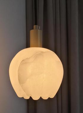 轻奢云石卧小室厅床头吊现代简约艺术创意客餐ULA厅花苞设灯计师