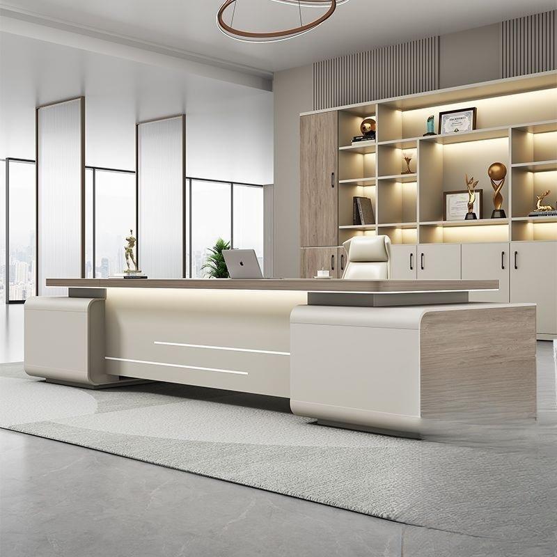 奢总裁桌老板办公桌简商务TT2Ej8jx代约轻风办公室桌椅组合大班现