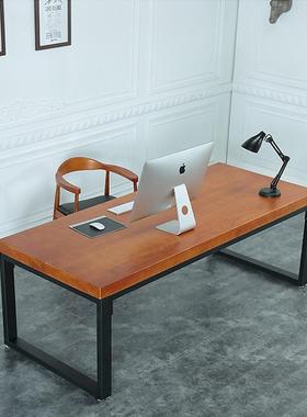 办公室简约实员木办33891公桌铁艺职会脑议小桌家用户型书桌简约