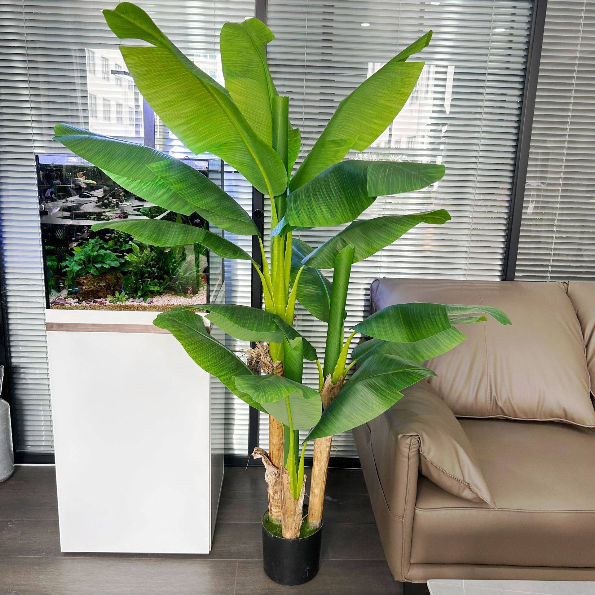 新款仿真绿植盆栽芭蕉树室内大型绿植造景仿真树落地摆件带花盆