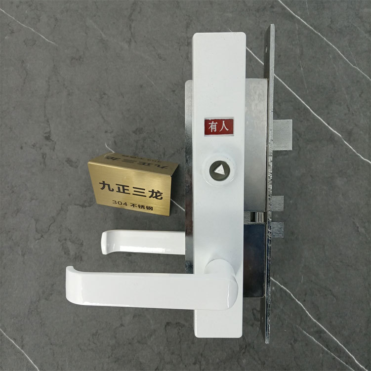 跨境公共厕所有人无人锁 移动厕所标示锁火车卫生间三角执手锁