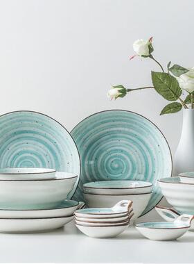 日式碟套碗盘饭家用吃碗陶瓷餐具碗2R-191007装/4碗/6人组合碗具