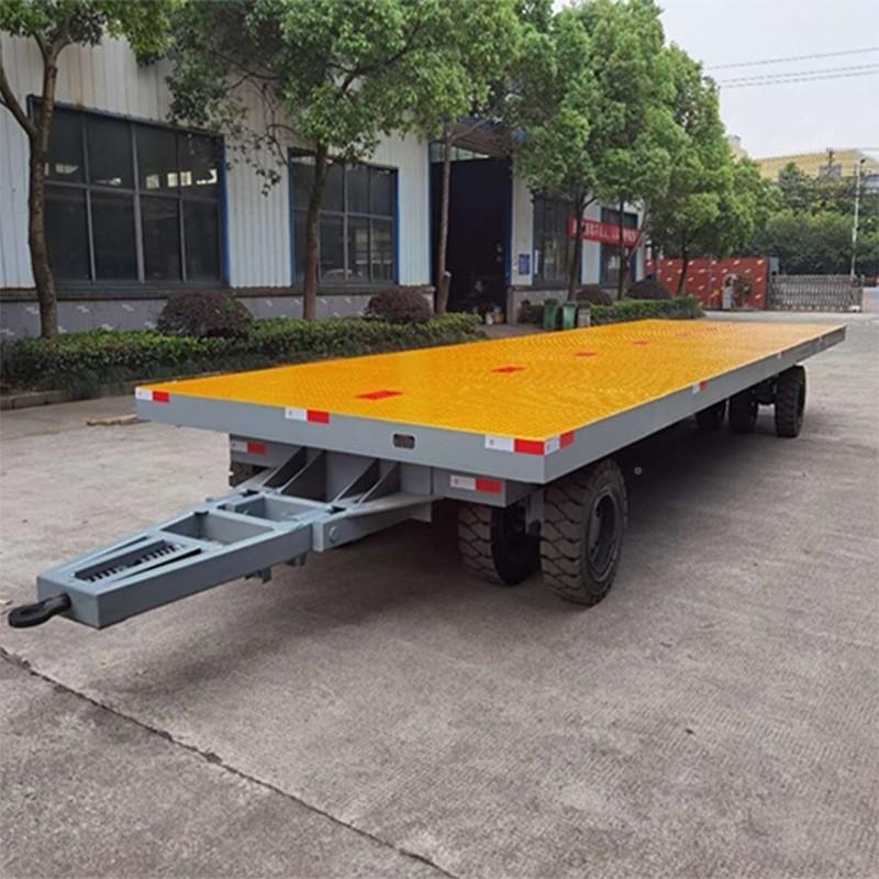 牵平引式平板拖车1CTZ0吨20吨动50吨100吨平板车板无力牵引式拖车