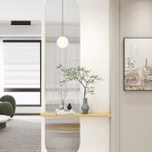 法式 奶油风厅入户屏风卧室洗玻手台关柜弧形轻奢985水玄客波纹璃