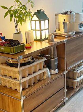 餐学日抽式AL102550收纳美中古边柜屉沙发边柜客厅落地厨房收纳柜